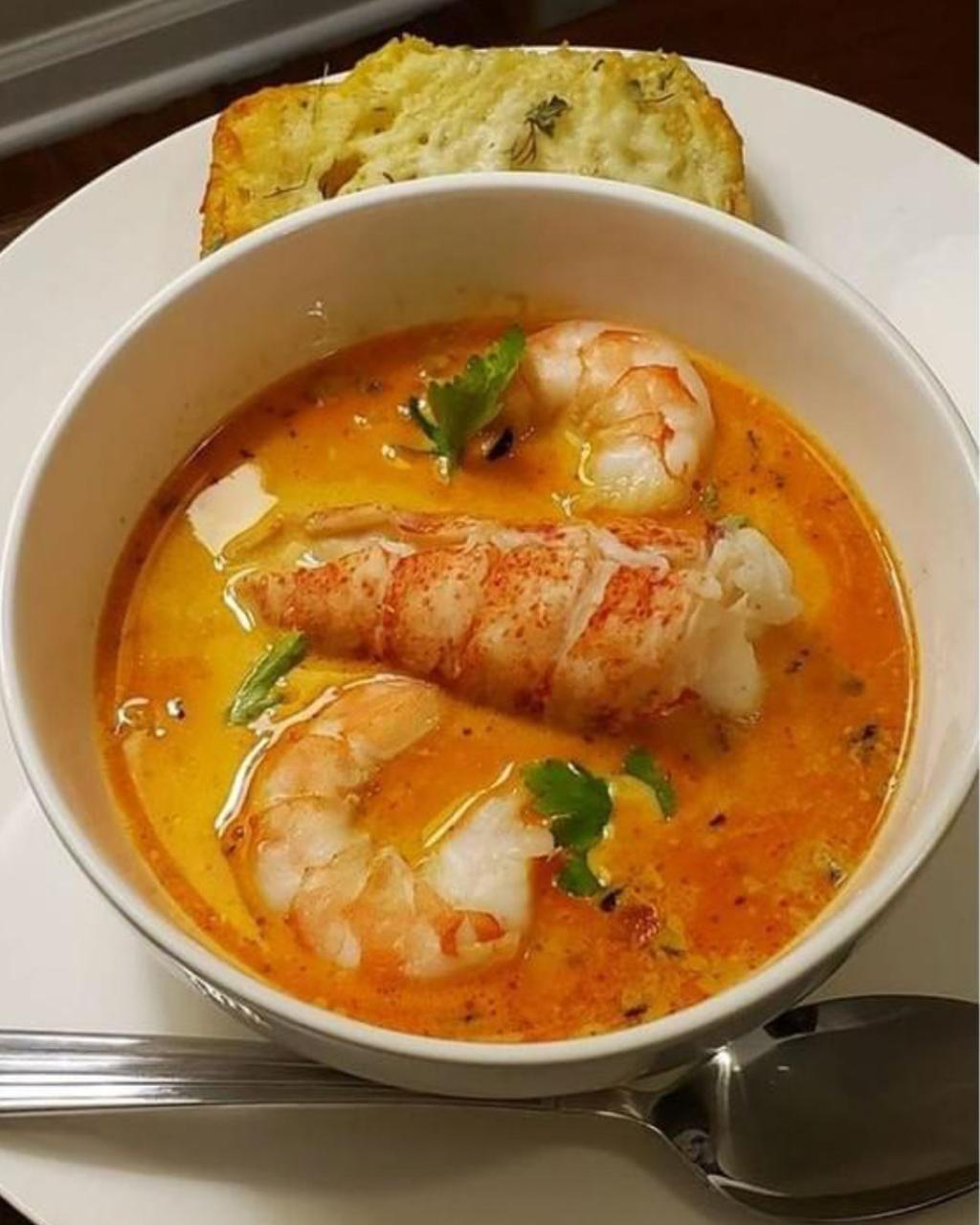 Seafood Bisque with Crab, Shrimp, and Lobster