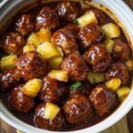 Slow Cooker Pineapple Barbecue Meatballs