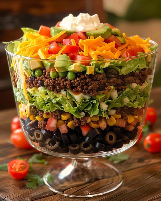 Fiesta Layered Taco Salad