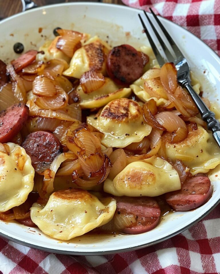 Skillet Pierogies and Kielbasa