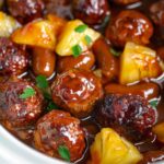 slow cooker pineapple barbecue meatballs