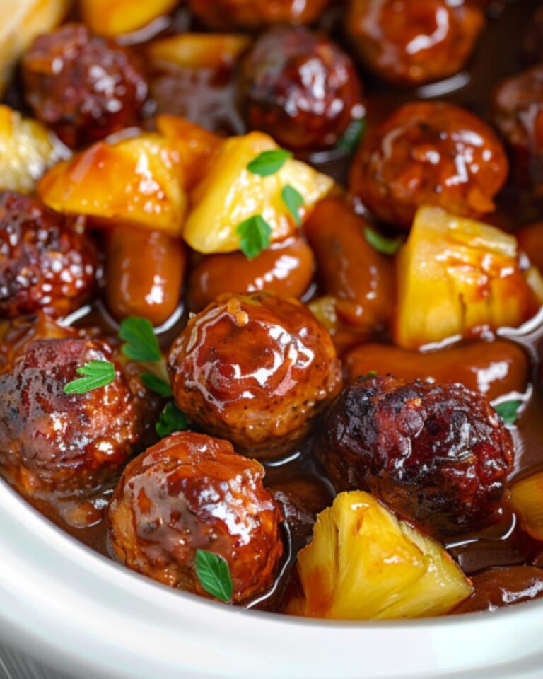 slow cooker pineapple barbecue meatballs